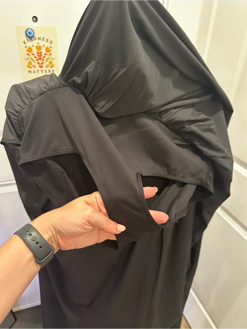 Classic Black Maxi Skirt - Women's Gathered Waist - Picture 3 of 7